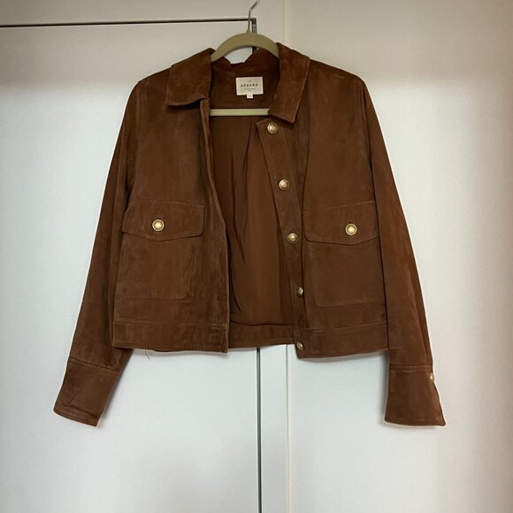 Sezane Terry Jacket - Camel Suede Size 40 Worn Once - Picture 3 of 3